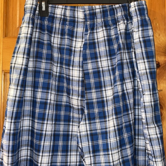 Hanes Mens Sleepwear Pants Stretch Tagless  Woven NWT Lounge Blue White XL - Picture 4 of 7